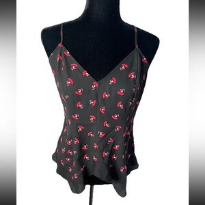 Aqua‎ cami tank black floral